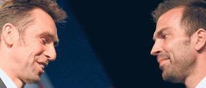 Keine Einigung per Handschlag: Michael Preetz (l.) und Babbel feilschen noch.