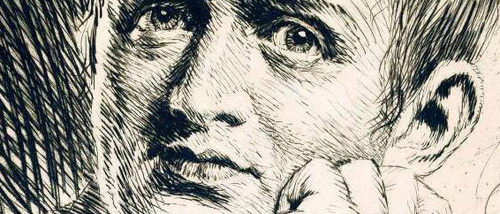 Am Ende verzweifelt. Kleist, der sich vor 200 Jahren umbrachte, schrieb, die Lektüre Immanuel Kants habe ihn in den Abgrund geführt. Radierung von Karl Bauer, um 1920.