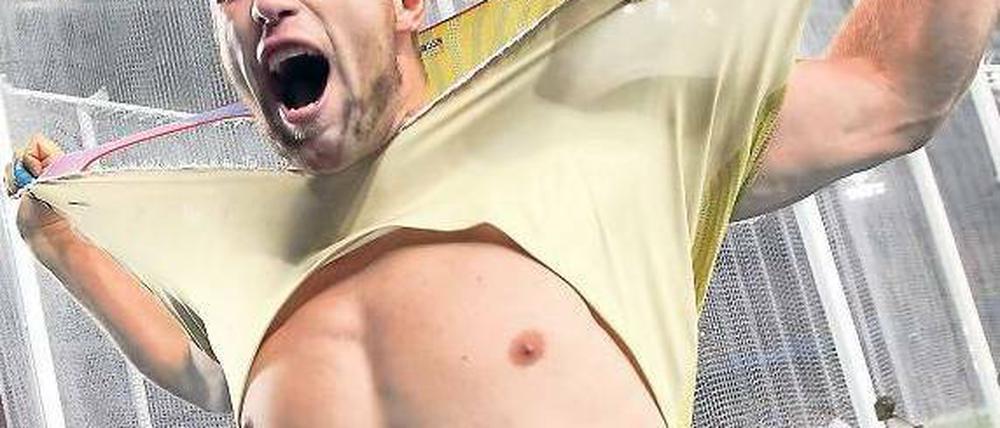 Breite Brust. Diskuswerfer Robert Harting zelebrierte seinen WM-Titel in Daegu wieder auf spektakuläre Weise.