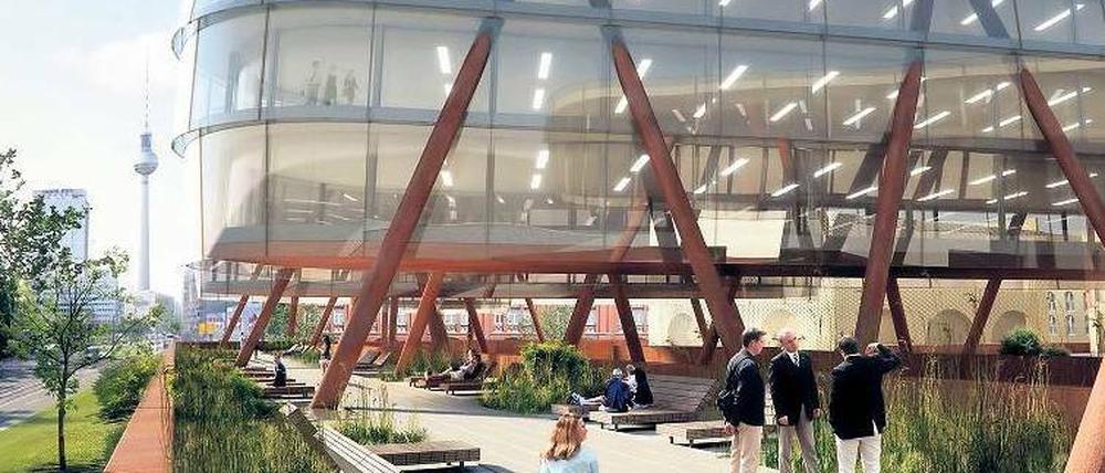 Stelzenhaus. Die geplanten Neubauten auf dem Gelände der Bötzowbrauerei.Foto: promo
