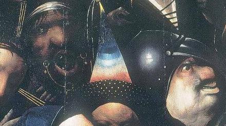 Der Mensch als Monster. Einfache Gegensätze: Wer nicht radikal gut ist, ist abgrundtief böse – Ausschnitt aus Hieronymus Boschs „Kreuztragung Christi“ (um 1450). 