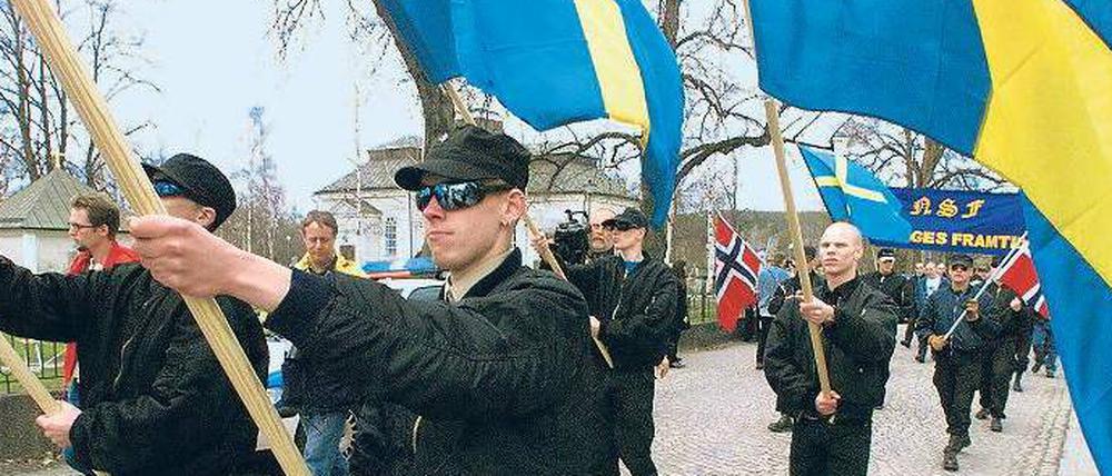 Aufmarsch. Neonazis aus etlichen Staaten treffen sich unter anderem auch jedes Jahr in Schweden. 