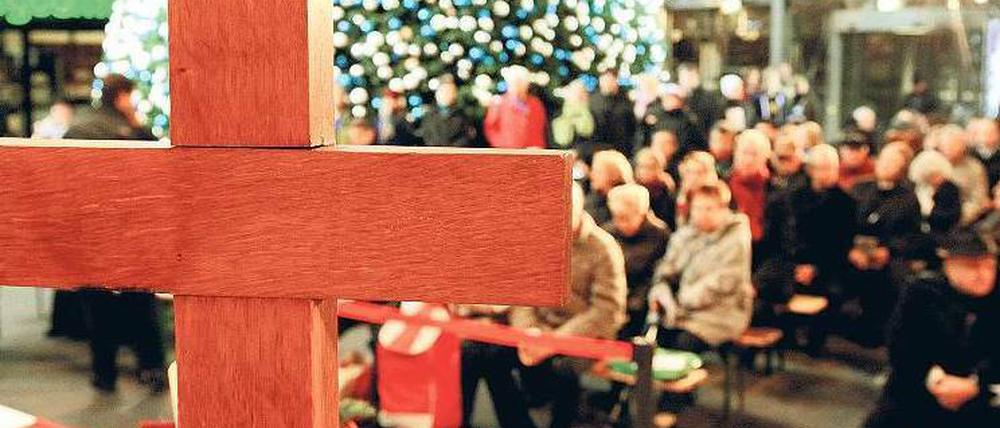 Kreuzungsstation. Im Hauptbahnhof gab es Heiligabend einen Gottesdienst. Foto: dpa