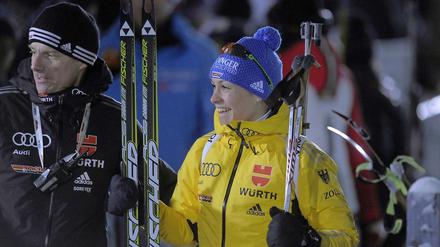 Glücklich über ihren Sieg: Magdalena Neuner