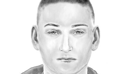 Das Phantombild zeigt einen Mann, der einen Marokkaner getreten und lebensgefährlich verletzt haben soll - vermutlich aus Fremdenhass.