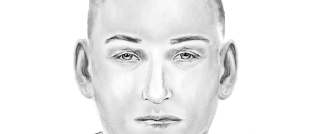 Das Phantombild zeigt einen Mann, der einen Marokkaner getreten und lebensgefährlich verletzt haben soll - vermutlich aus Fremdenhass.