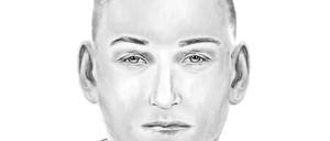 Das Phantombild zeigt einen Mann, der einen Marokkaner getreten und lebensgefährlich verletzt haben soll - vermutlich aus Fremdenhass.