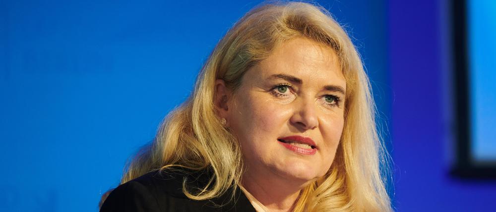 Kristin Brinker, Vorsitzende der Berliner AfD. Für den Wahlsieg setzte sie auch auf Stimmen aus dem offiziell aufgelösten Flügel der Partei.