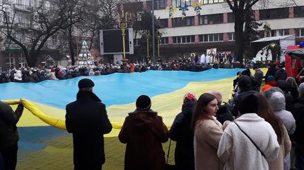 Zum Tag der Ukrainischen Einheit wurde in Iwano-Frankiwsk ein öffentlicher Gottesdienst abgehalten.  
