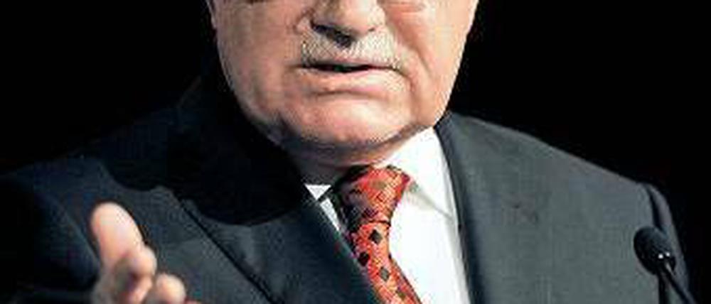 Euroskeptiker. Tschechiens Präsident Vaclav Klaus lehnt den Fiskalpakt ab. Foto: AFP