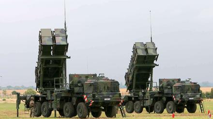 Ein Patriot-Raketenabwehrsystem während einer militärischen Übung in Mecklenburg-Vorpommern.