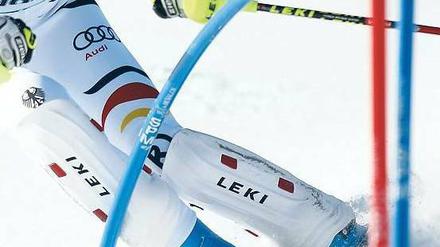 Enge Linie. Maria Höfl-Riesch gewann mit hauchdünnem Vorsprung. Foto: dpa
