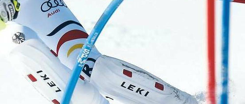 Enge Linie. Maria Höfl-Riesch gewann mit hauchdünnem Vorsprung. Foto: dpa