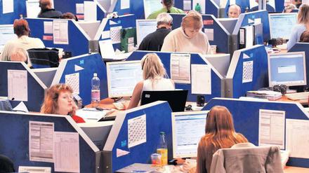 Büros sind postdemokratische Räume. Callcenter in Parchim.