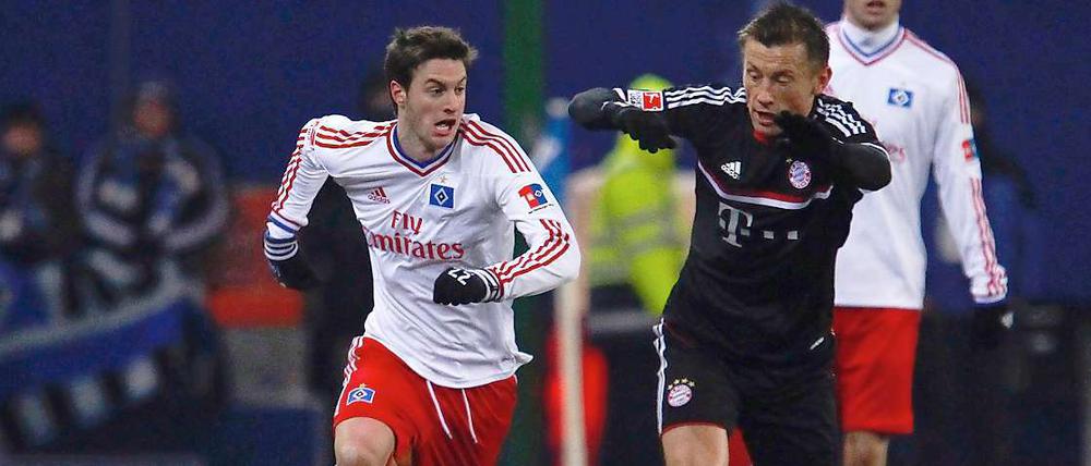 Torschützen unter sich: Hamburgs Jacopo Sala (l.) und der Ex-Hamburger Ivica Olic wollen nachlegen.