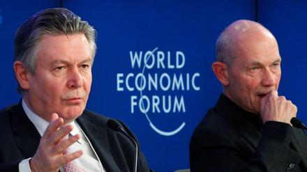 Generaldirektor Pascal Lamy (li.) auf dem World Economic Forum in Davos.