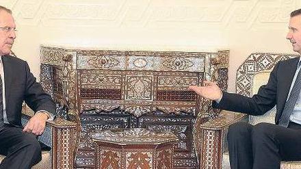 Vorerst gescheitert. Russlands Außenminister Sergej Lawrow hat noch Zugang zu Syriens Staatschef. Sein Einfluss auf Baschar al Assad scheint aber begrenzt.