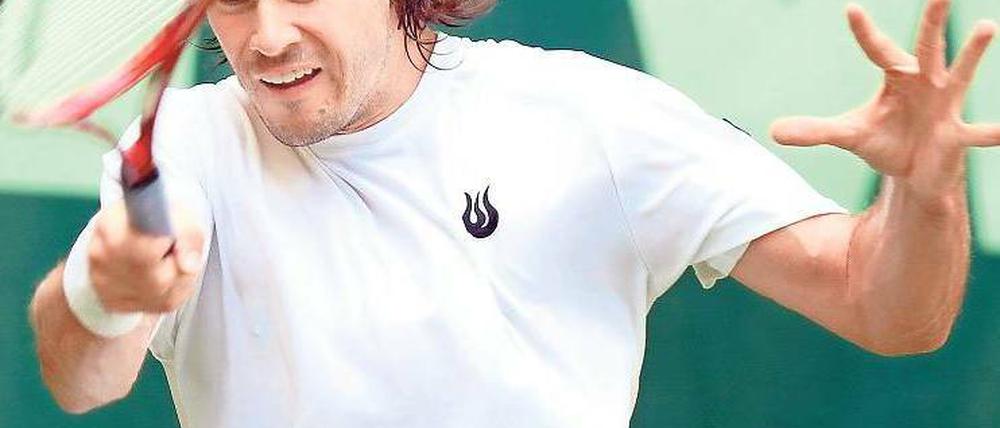 Ein Mann, viel Hoffnung. Mit einer Bilanz von 22:8-Siegen ist Thomas Haas mehr als nur Ergänzungsspieler im deutschen Team. Foto: dpa