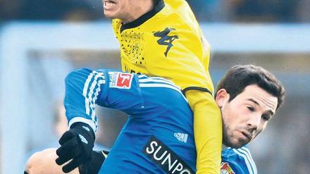 Gut, besser, Kagawa. Der Dortmunder (in Gelb) ist seit Wochen in Topform. Foto: dapd