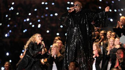 Großes Spektakel: Madonna und Cee Lo Green beim Super-Bowl-Auftritt vergangene Woche.