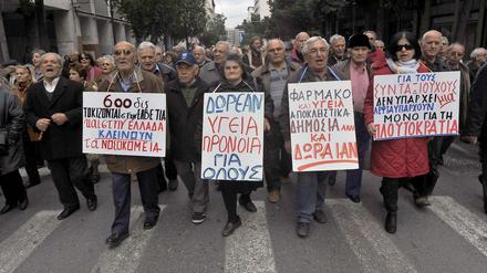 Proteste gegen die Sparpolitik in Athen.
