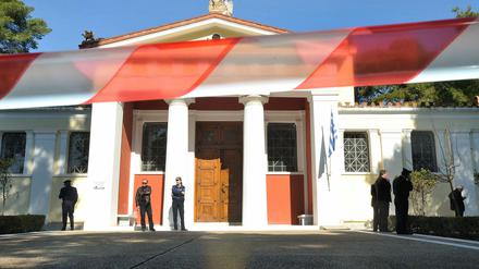 Der Eingang zum Museum in Olympia.