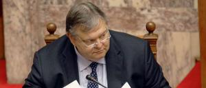 Griechenlands Finanzminister Venizelos im Parlament