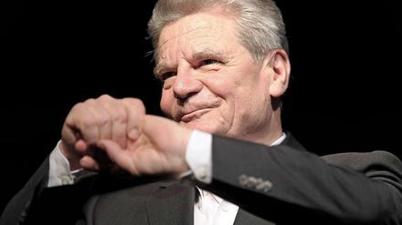 Gauck bei seinem Auftritt in Fürth: „Jetzt machen wir bald Feierabend. Ich muss mich schonen, ich habe noch ein anstrengendes Leben vor mir.“