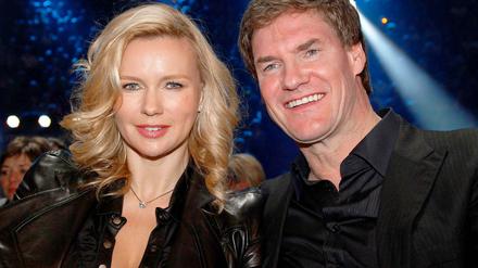 Schauspielerin Veronica Ferres und Unternehmer Carsten Maschmeyer bei einem Boxkampf in München.