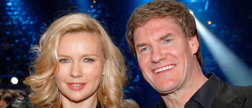 Schauspielerin Veronica Ferres und Unternehmer Carsten Maschmeyer bei einem Boxkampf in München.