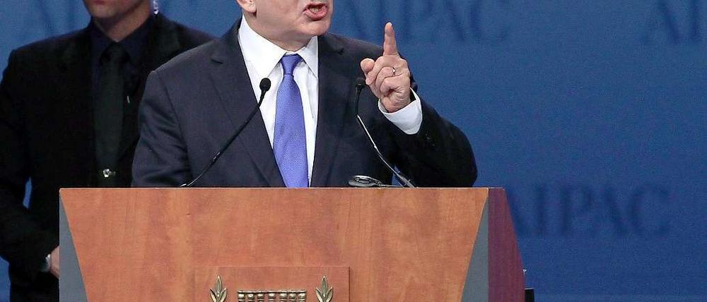 Keine Kompromisse: „Als Ministerpräsident Israels werde ich mein Volk nicht im Schatten der Vernichtung leben lassen“, sagte Netanjahu in Washington.