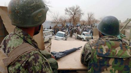 Soldaten einer US-Basis im Panjwai-Distrikt bei Kandahar.