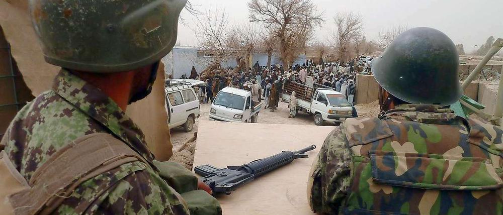 Soldaten einer US-Basis im Panjwai-Distrikt bei Kandahar.