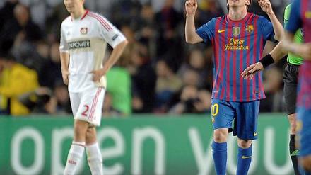 Nicht zu stoppen: Der Argentinier in Diensten des FC Barcelona, Lionel Messi (r.)