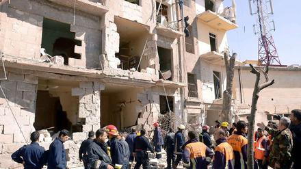 Das Bild der staatlichen syrischen Nachrichtenagentur zeigt ein zerstörtes Gebäude in Aleppo.