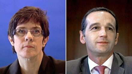 Ministerpräsidentin des Saarlandes, Annegret Kramp-Karrenbauer (CDU) und der SPD-Landesvorsitzende Heiko Maas. Beide wollen Regierungschef werden.