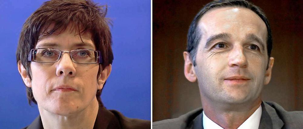 Ministerpräsidentin des Saarlandes, Annegret Kramp-Karrenbauer (CDU) und der SPD-Landesvorsitzende Heiko Maas. Beide wollen Regierungschef werden.