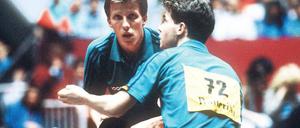 Großer Augenblick. Jörg Roßkopf (links) und Steffen Fetzner gewinnen 1989 den WM-Titel.