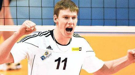 Siegesgewiss. Böhme will auch das zweite Spiel gegen die Volleys gewinnen.