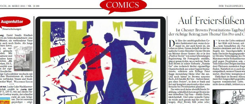Pionierprojekt: Die Tagesspiegel-Comicseite, hier ein Entwurf der aktuellen Ausgabe, ist in der deutschen Medienlandschaft einzigartig.
