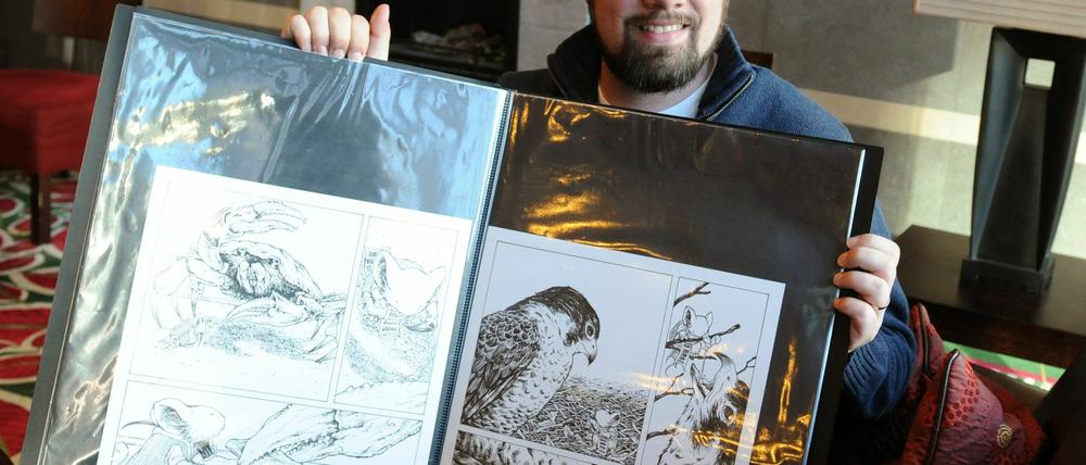 Originale. David Petersen mit einigen Reinzeichnungen für "Mouse Guard".