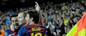 Jubel in Barcelona. Messi und Co setzen sich nach dem 0:0 im Hinspiel am Ende sicher gegen den AC Mailand durch.