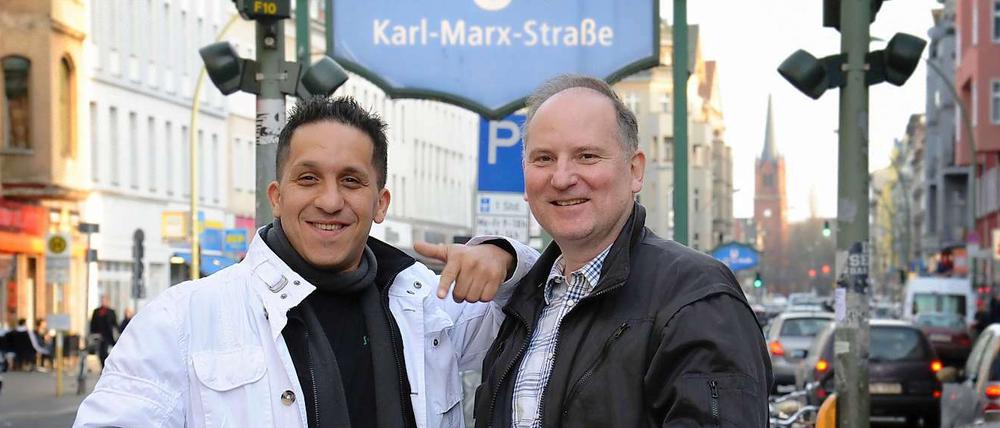 Ungleiches Paar. Der Sozialarbeiter Fadi Saad und der Polizist Karlheinz Gaertner haben zusammen ein Buch über Neukölln geschrieben: „Kampfzone Straße – Jugendliche Gewalttäter jetzt stoppen“ erscheint Ende April im Herder-Verlag
