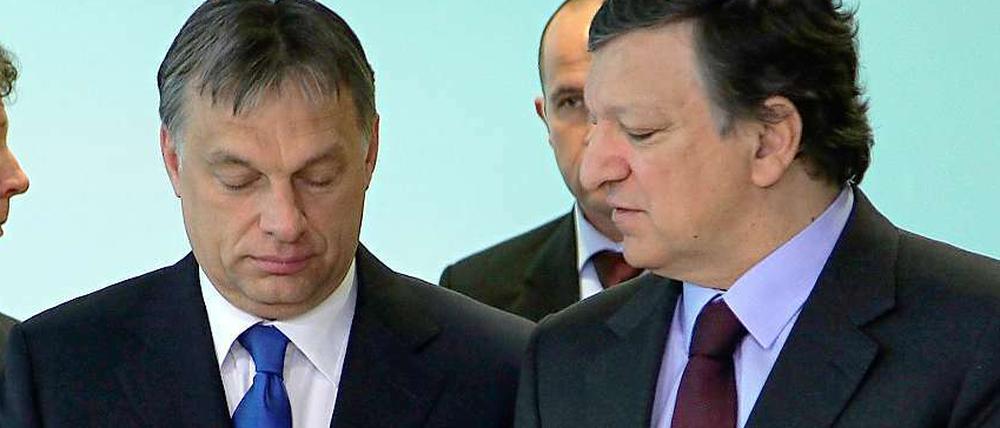 Annäherung. Ungarns Regierungschef Viktor Orban (links) und EU-Kommissionspräsident José Manuel Barroso.