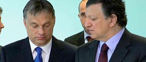 Annäherung. Ungarns Regierungschef Viktor Orban (links) und EU-Kommissionspräsident José Manuel Barroso.