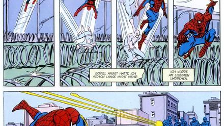 Mauerspringer: Ende der 1980er Jahre stattete Spider-Man der geteilten Stadt in der Episode "High Tide" einen Besuch ab.