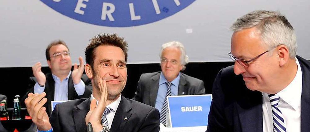 Nichts zu lachen: Herthas Two-Men-Show aus Manager Michael Preetz und Präsident Werner Gegenbauer.