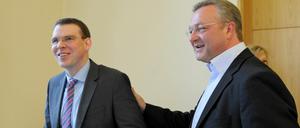 Den Rücken gestärkt: Florian Graf am Donnerstag mit CDU-Chef Frank Henkel bei der Fraktionssitzung.