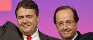 SPD-Chef Gabriel und der französische Präsidentschaftskandidat Hollande