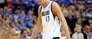 Schwer enttäuscht. NBA-Champion Dirk Nowitzki muss das Ausscheiden aus den Playoffs erstmal verdauen.